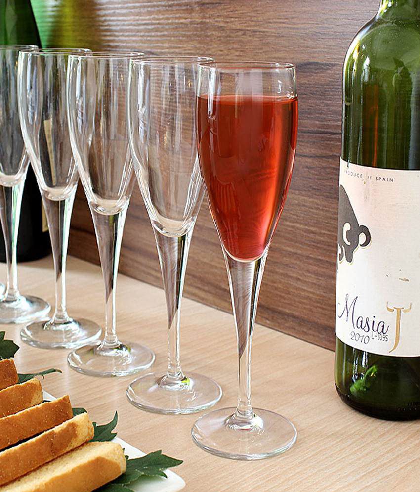 Bormioli rocco fiore flute glass set of 3 - 17cl